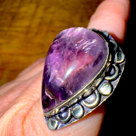 Hand Crafted Amethyst ring 925 Sterling Silver size 9.25 - Picture 4 of 4